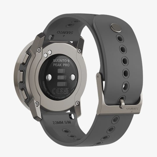 Suunto 9 Peak Pro Titanium 43mm Αδιάβροχο Smartwatch με Παλμογράφο (Titanium Slate)