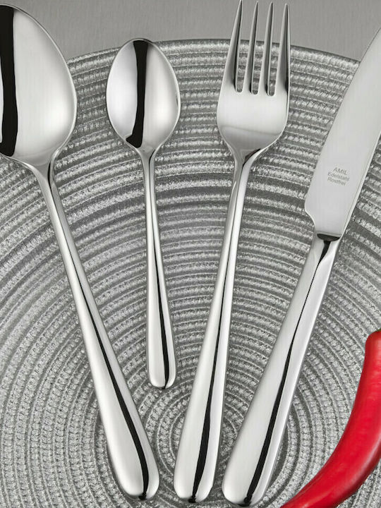 Amil Bestecke 72-Piece Stainless Steel 18/10 Silver Cutlery Set Mirror 6000