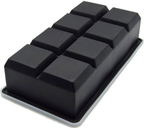 Ice Tray Cube Silicone 8 Slots with Lid Black WX-0020065