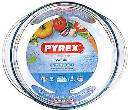 Pyrex Гърне Стъклено със Стъклен Капак 29x23см 1бр