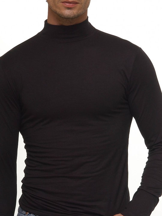Men's Undershirt Long-sleeved in Black Color
