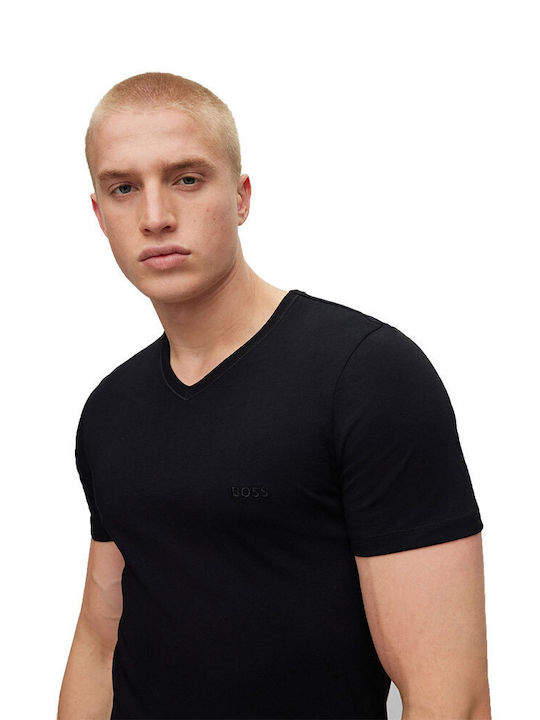 Men's Undershirts Short-sleeved in Black Color 3Pack