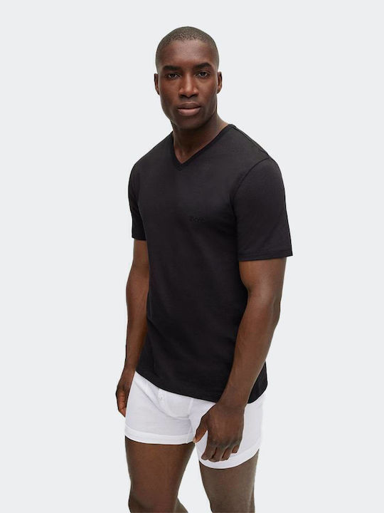 Men's Undershirts Short-sleeved in Black Color 3Pack