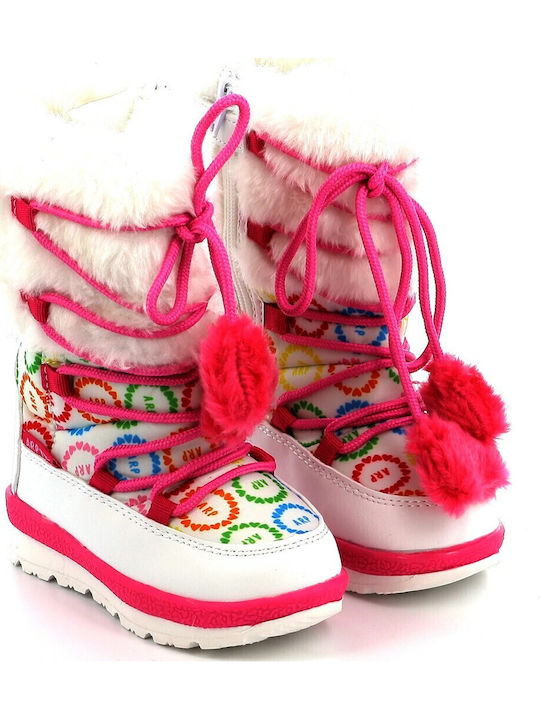 Anatomische Kinder-Schneestiefel mit Reißverschluss Weiße