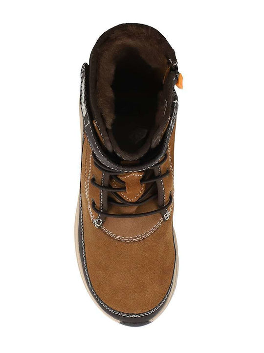 Chestnut Stout Arren Weather Suede Παιδικά Μποτάκια με Κορδόνια Ταμπά