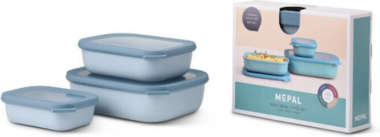 Mepal Cirqula Rectangular Nordic Blue 3 Pieces