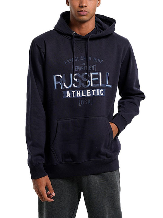 Russell Athletic Men's Sweatshirt with Hood and Pockets Navy Blue