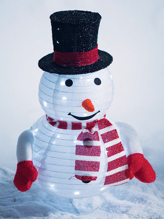 Aca Illuminated Christmas Fabric Figure SNowman White Height 78cm