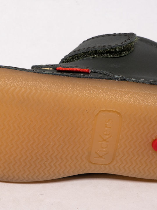 Sabio Leather Kids Boots with Velcro Khaki