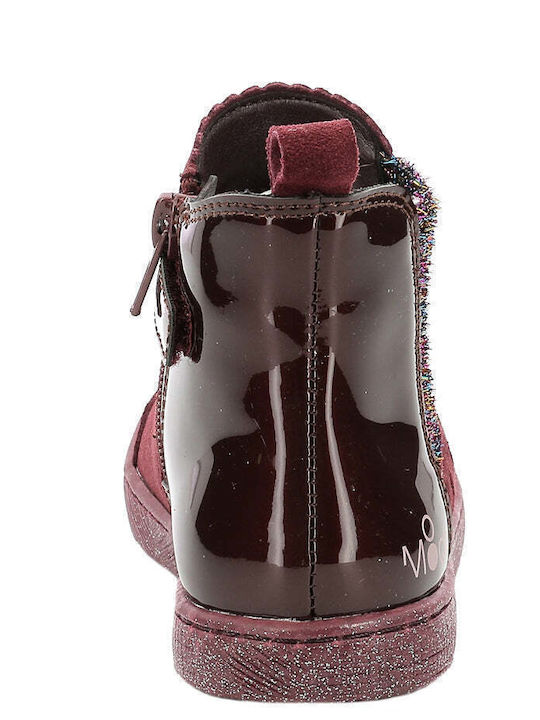 Ghete Copii din Piele cu Fermuar Burgundy