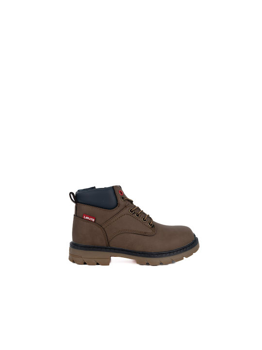 Levi's Kids Military Boots with Zipper Brown