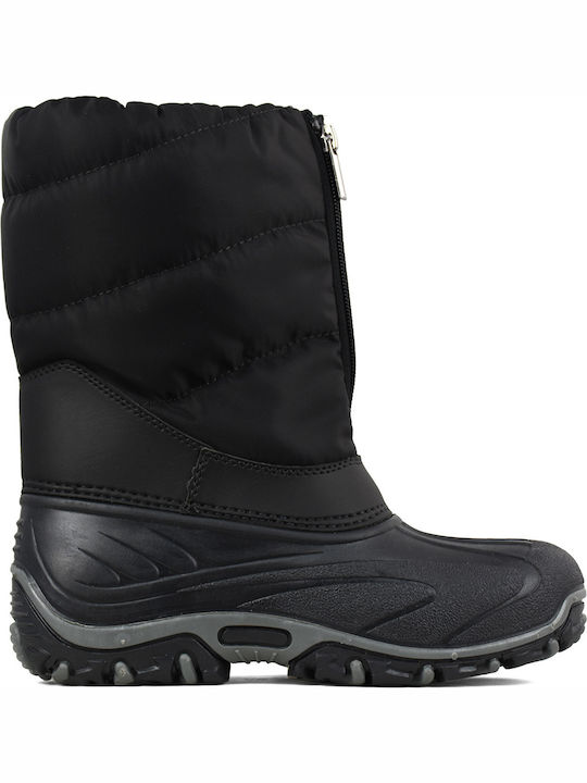 BMX Kids Snow Boots with Zipper Black
