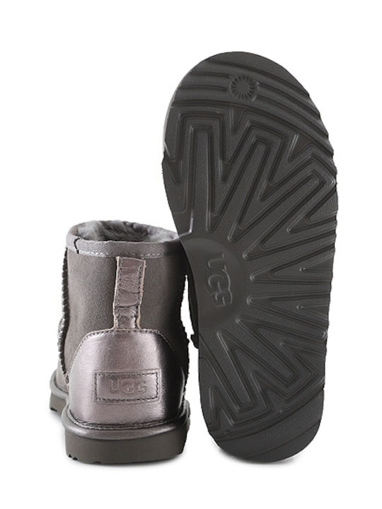 Classic Mini Shine Suede Παιδικά Μποτάκια Γκρι