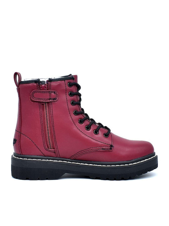 Doris Bordeaux Anatomisch Lederne Kinderstiefel mit Reißverschluss Burgundisch