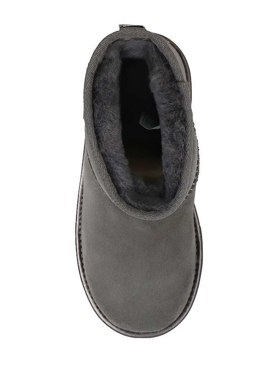 Classic Mini Shine Suede Παιδικά Μποτάκια Γκρι