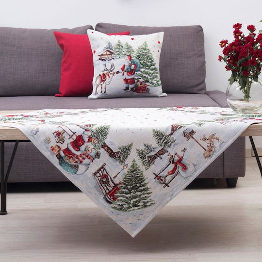 Dimeco 8943 Christmas Tablecloth Square Fabric Multicolour L100xW100cm.