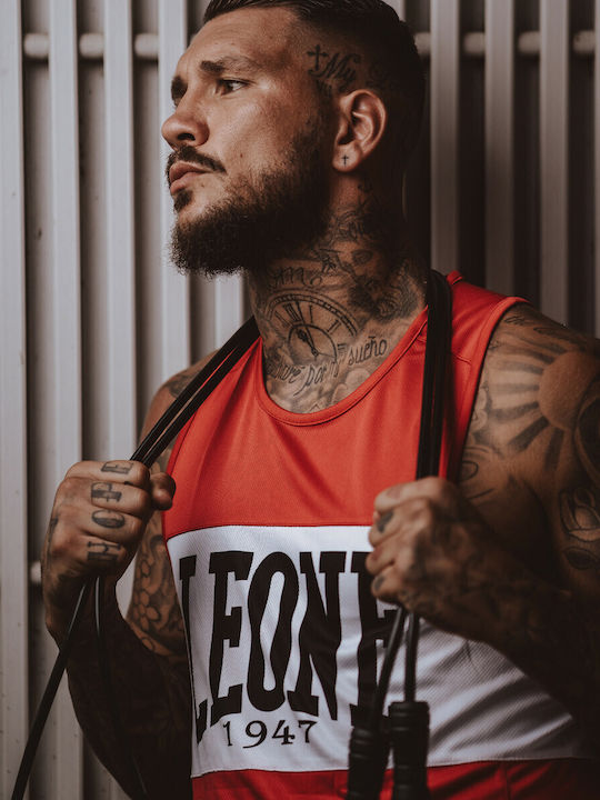 Leone Shock Boxing Singlet AB224 Ανδρική Αμάνικη Μπλούζα για Boxing Κόκκινη