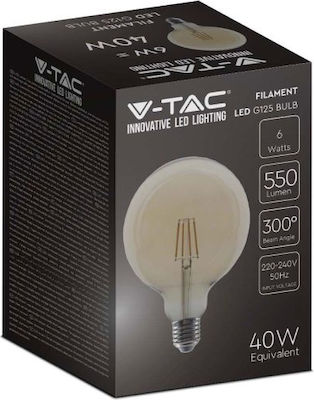 V-TAC LED-Glühbirnen für Sockel E27 und Form G125 Warmes Weiß 550lm 1Stück