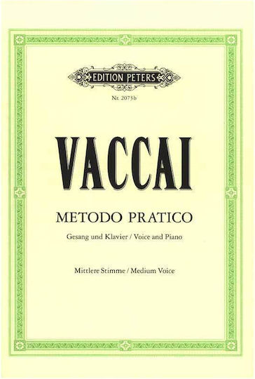 Edition Peters Vaccai - Practical Method Learning Method for Piano / Voice Medium Voice + CD