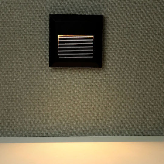 V-TAC Wall-Mounted Outdoor Spot Light LED IP65 2W with Warm White Light 12.4x12.4εκ.