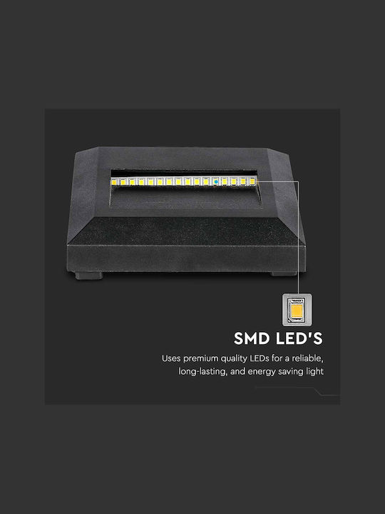 V-TAC Επιτοίχιο Εξωτερικό Σποτ LED IP65 2W με Θερμό Λευκό Φως 12.4x12.4εκ.