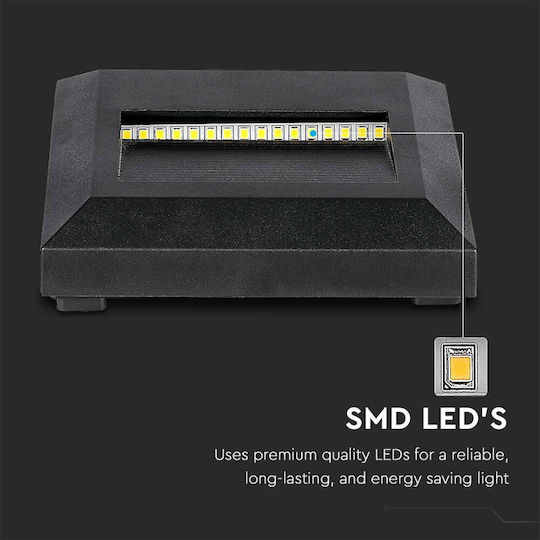 V-TAC Wall-Mounted Outdoor Spot Light LED IP65 2W with Warm White Light 12.4x12.4εκ.