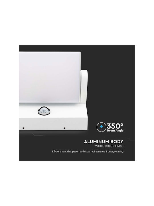 V-TAC Wall-Mounted Outdoor Ceiling Light LED IP65 17W with Warm White Light 21.2x16.5x10εκ.