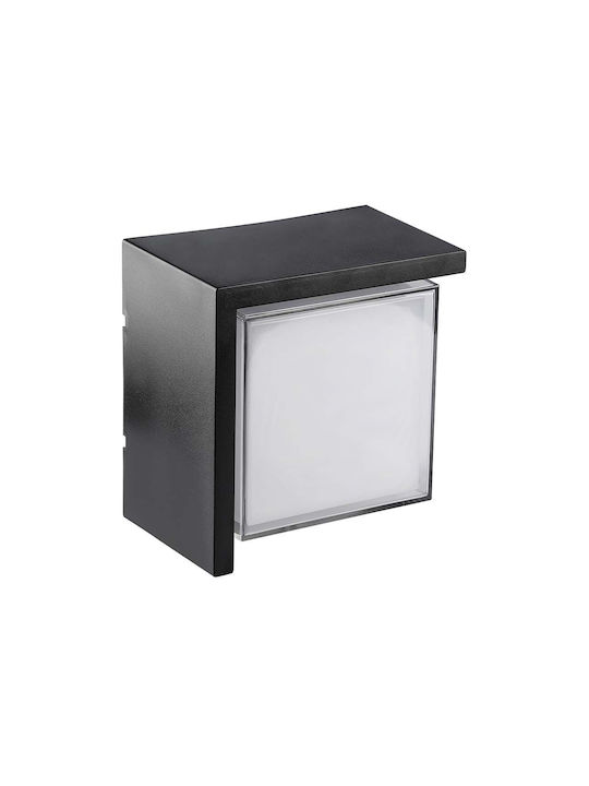 V-TAC Επιτοίχια Εξωτερική Πλαφονιέρα LED IP65 12W με Θερμό Λευκό Φως 16x16x10εκ.