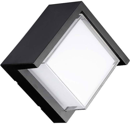 V-TAC Wall-Mounted Outdoor Ceiling Light LED IP65 12W with Warm White Light 16x16x10εκ.