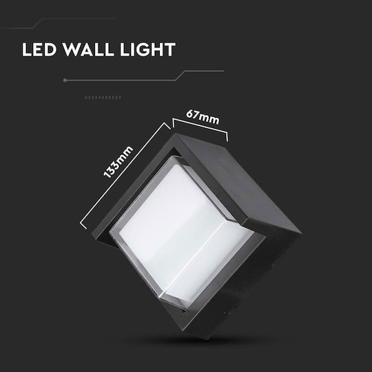 V-TAC Aplica de exterior montată pe perete LED IP65 7W cu Alb Cald Lumină 13.3x13.3x6.7εκ.