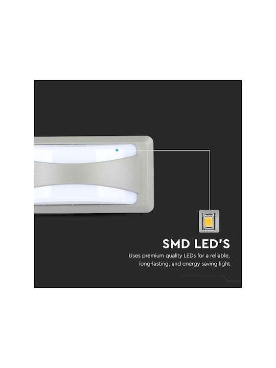 V-TAC Wall-Mounted Outdoor Ceiling Light LED IP65 12W with Natural White Light 23x11x7.6εκ.