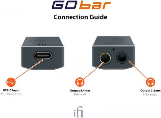 iFi Audio Go Bar 312002 Portabil Digital Amplificator de Căști 2 Canale cu DAC, USB și Jack 3.5mm