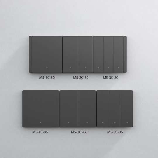 Sonoff M52c80 Recessed Electrical Wall Switch Wi-Fi Two-Way With Black Frame