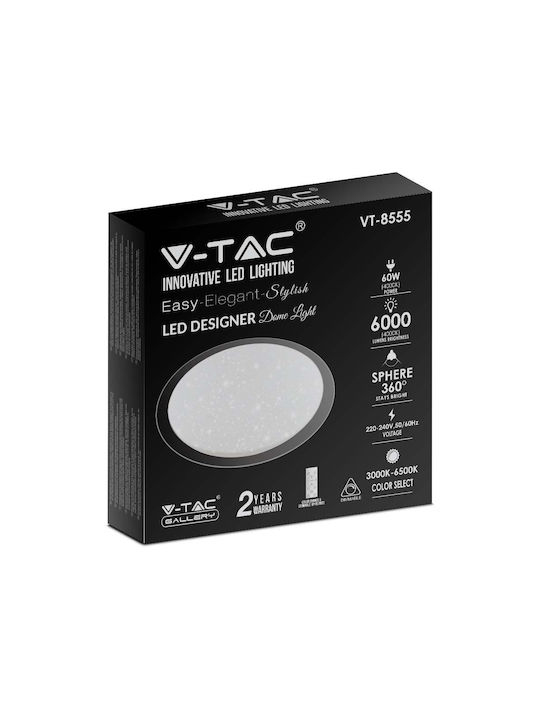 V-TAC Ceiling Mount Light 56.5cm White with Integrated LED and Remote Control