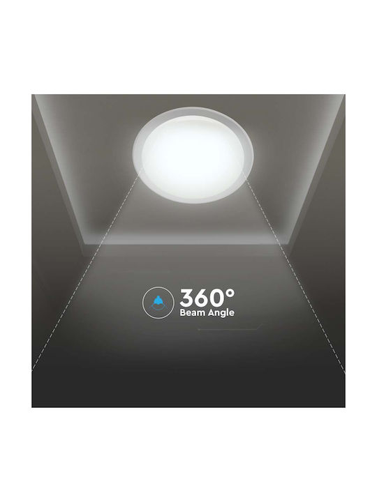 V-TAC Ceiling Mount Light 56.5cm White with Integrated LED and Remote Control
