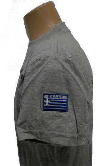 Armymania Κοντομάνικο T-shirt Αεροπορίας 100% Βαμβακερό σε Γκρι Χρώμα