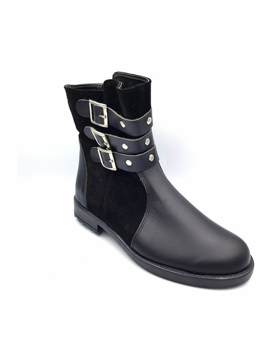 ABY Ghete Copii din Suede cu Fermuar Negre