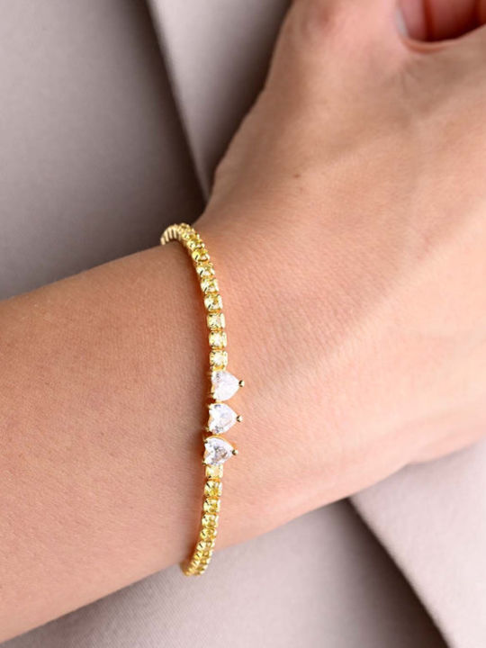 KIKI Star Collection gold plated sterling silver and cubic zirconia bracelet with cubic zirconia