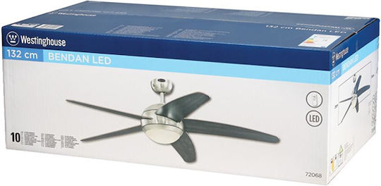 Westinghouse Bendan LED Ceiling Fan 132cm with Light Fixture Chrome/Wenge