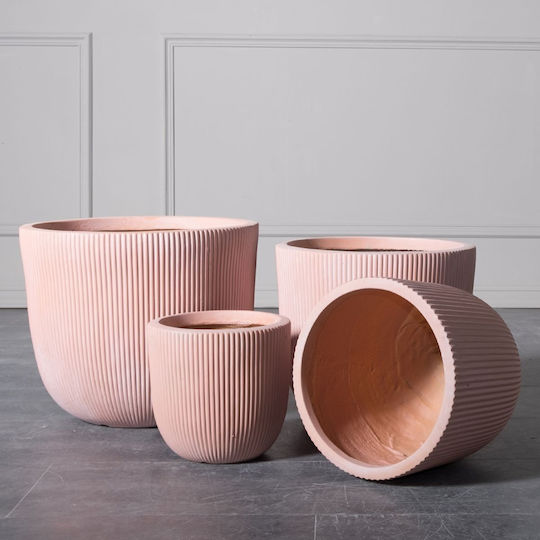 Supergreens Stripe S Übertopf Keramik Rosa 24x24x23εκ.