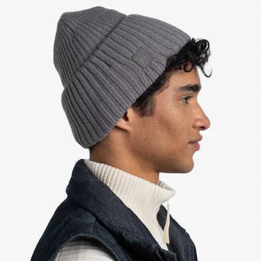 Rutger Beanie Unisex Beanie with Rib Knit in Gray color