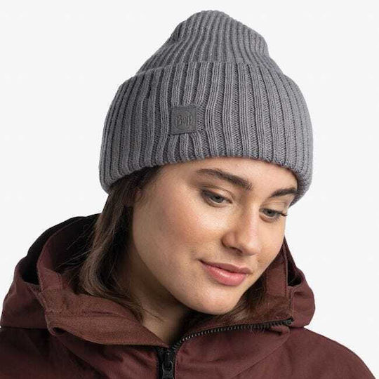 Rutger Beanie Unisex Beanie with Rib Knit in Gray color