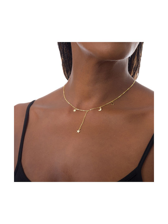 Oxzen Halskette mit Design Stern aus Vergoldet Silber