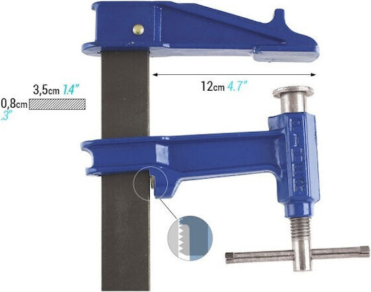 Piher Tools Σειρά F Υπερ Βαρέως Τυπου Σφικτήρας 12 Ποντους Σια Σφιγκτήρας Βαρέως Τύπου "F" με Μέγιστο Άνοιγμα 120mm