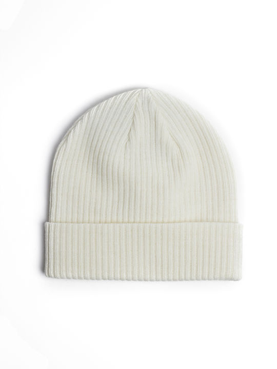 Beanie Unisex Căciulă cu Tricotaj Rib în culoarea Alb