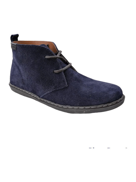 Suede Kinderstiefeletten mit Schnürsenkeln Blau