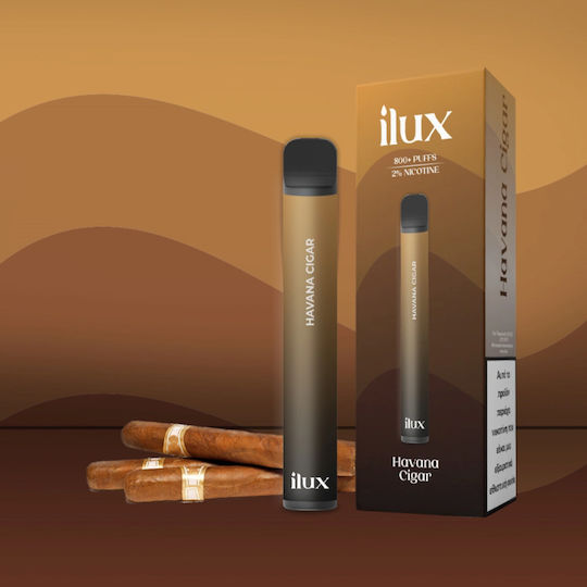 ilux Електронна Цигара за Еднократна Употреба 900 Вдишвания Хаванска пура 2мл 20мг Хаванска пура Кафяв 1бр