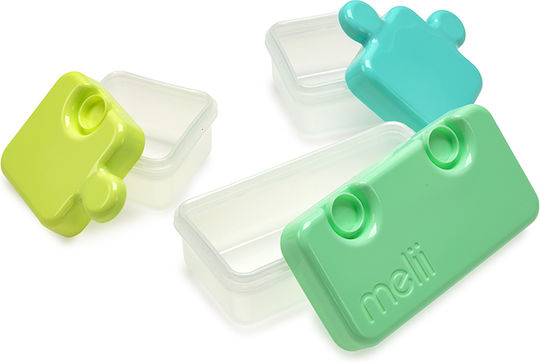 Melii Puzzle Bento Lime Recipient pentru copii din plastic Multicolor