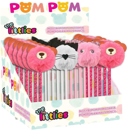 The Littlies Ζωάκια Pom Pom Μολύβι (Διάφορα Χρώματα)