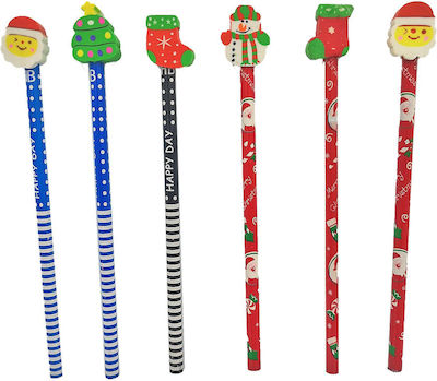 XMASfest Pencil HB Set with Eraser 3pcs (Μiscellaneous Designs/Colors)